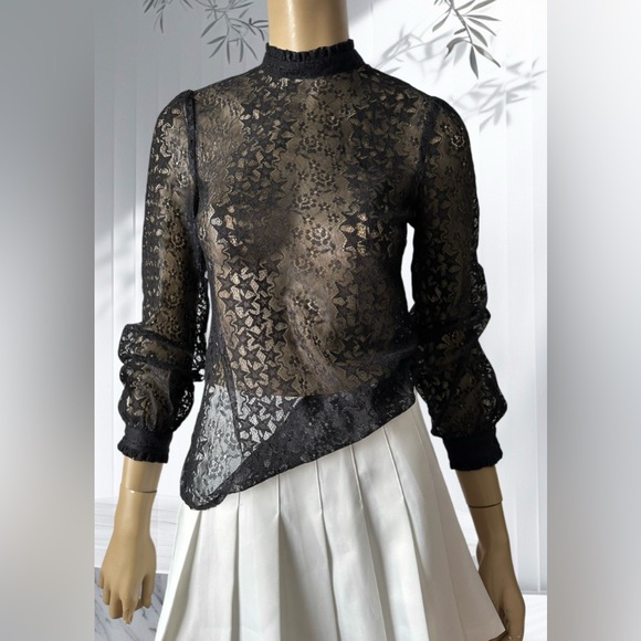 Modcloth Tops - Modcloth Black Sheer Lace Blouse